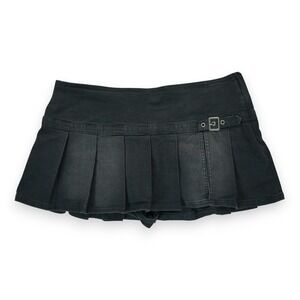 BDG Urban Outfitters Skort Womens Denim Black Size Large Layered Zip Side